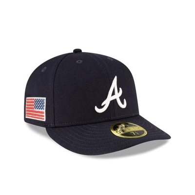 Atlanta Braves Gorra | New Era MLB Crystals From Swarovski Flag Low Profile 59fifty Fitted Cap Mexico - Azules